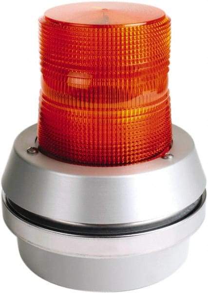 Edwards Signaling - 120 VAC, LED, Amber, Flashing Light - 65 Flashes per min, 1/2 Inch Pipe, 6 Inch Diameter, 7-3/8 Inch High, Box Mount, Pane, Pipe, Surface and Wall Mount - A1 Tooling