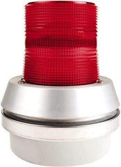 Edwards Signaling - 24 VDC, LED, Red, Flashing Light - 65 Flashes per min, 1/2 Inch Pipe, 6 Inch Diameter, 7-3/8 Inch High, Box Mount, Pane, Pipe, Surface and Wall Mount - A1 Tooling