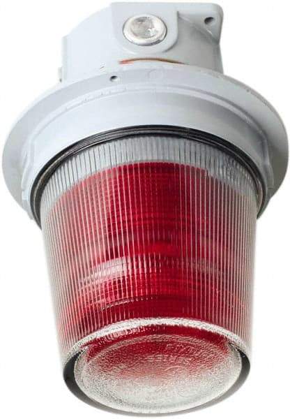 Edwards Signaling - 24 VDC, 4, 3R NEMA Rated, LED, Amber, Flashing, Steady Light - 65 Flashes per min, 3/4 Inch Pipe, 7 Inch Diameter, 10-1/8 Inch High, Ceiling Mount - A1 Tooling