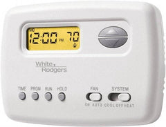 White-Rodgers - 45 to 90°F, 1 Heat, 1 Cool, Digital Programmable Thermostat - 20 to 30 Volts, Horizontal Mount, Manual Switch - A1 Tooling