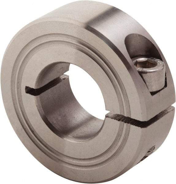 Climax Metal Products - 19mm Bore, Stainless Steel, One Piece Clamp Collar - 1-5/8" Outside Diam - A1 Tooling