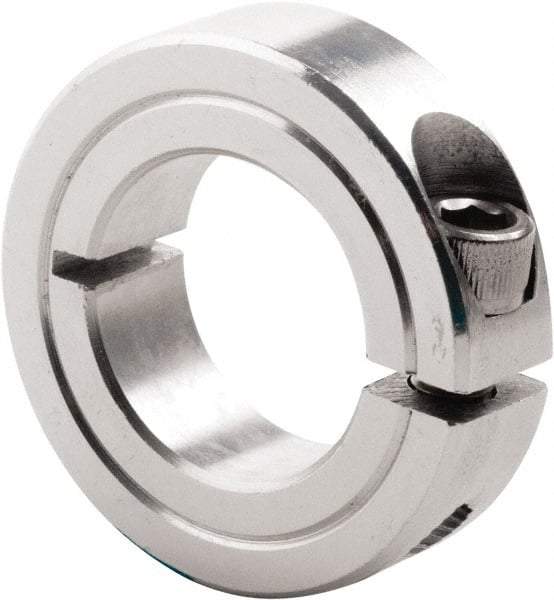 Climax Metal Products - 3/8" Bore, Steel, One Piece Clamp Collar - 7/8" Outside Diam, 3/8" Wide - A1 Tooling