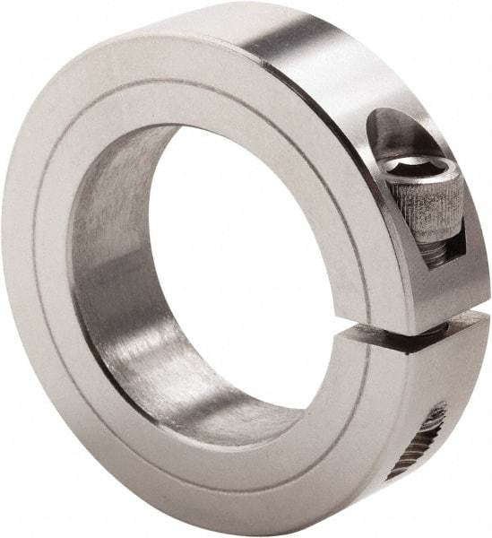 Climax Metal Products - 3-3/16" Bore, Stainless Steel, One Piece Clamp Collar - 4-1/2" Outside Diam, 7/8" Wide - A1 Tooling