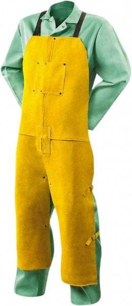 Steiner - 24 x 48" General Purpose Split Leg Apron - Leather, Yellow, 1 Pocket, Strap Closure - A1 Tooling