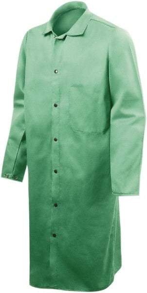 Steiner - Size 3XL Flame Resistant/Retardant Coat - Green, Cotton, Snaps Closure - A1 Tooling