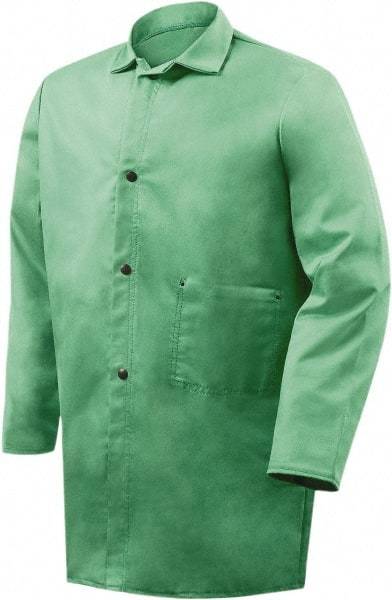 Steiner - Size 2XL Flame Resistant/Retardant Jacket - Green, Cotton, Snaps Closure - A1 Tooling