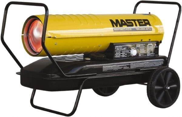 Master - 190,000 BTU Rating, Multi-Fuel Forced Air Heater - 4,750 Sq Ft Max Heating Area, 13 Gal Capacity, Fuel with Kerosene, Diesel & Fuel Oil - A1 Tooling