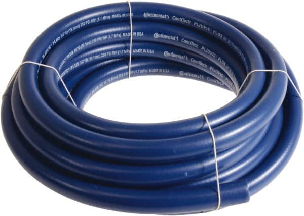 Continental ContiTech - 3/4" ID x 1.11" OD 25' Long Multipurpose Air Hose - 250 Working psi, -10 to 158°F, Blue - A1 Tooling