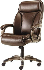 ALERA - 47" High Executive High Back Leather Chair - 27" Wide x 30-3/8" Deep, Leather Seat, Brown - A1 Tooling