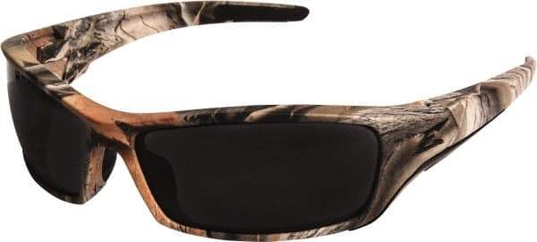 Edge Eyewear - Smoke Lenses, Framed Safety Glasses - Scratch Resistant, Forest Camo Nylon Frame, Size Universal, Wrap Around - A1 Tooling