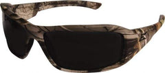 Edge Eyewear - Smoke Lenses, Framed Safety Glasses - Scratch Resistant, Forest Camo Nylon Frame, Size Universal, Wrap Around - A1 Tooling