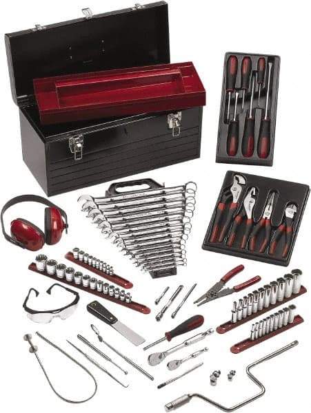 GearWrench - 89 Piece 1/4 & 3/8" Drive Aviation Tool Set - Comes in Steel Tote Box - A1 Tooling