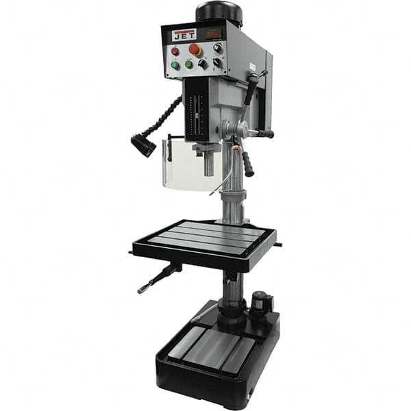 Jet - 10-7/16" Swing, Variable Speed Pulley Drill Press - Variable Speed, 2 hp, Single Phase - A1 Tooling