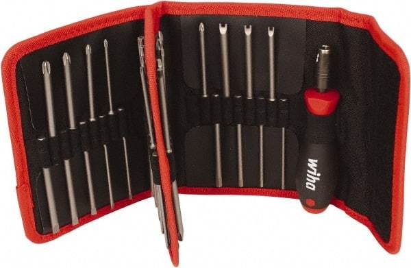 Wiha - 36 Piece, 1/4" Drive Screwdriver SoftFinish Handle Bit Set - #0 to #3 Phillips, 2.5 to 5mm Hex, T8 to T40 Torx, #1, #2 & #3 Pozidriv, 2.5, 3, 4.5, 5.5 & 6mm Slotted, #1, #2, #3 & #4 Tri-Wing - A1 Tooling