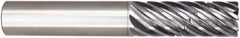 Niagara Cutter - 1", 9 Flute, Single End, Solid Carbide, 0.03" Corner Radius End Mill - 7" OAL, 38° Helix, Right Hand Flute, 4-1/8" LOC, Right Hand Cut - A1 Tooling