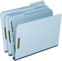 Pendaflex - 8-1/2 x 11", Letter Size, Blue, Classification Folders with Top Tab Fastener - 25 Point Stock, 1/3 Tab Cut Location - A1 Tooling