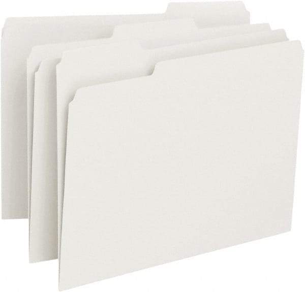 SMEAD - 8-1/2 x 11", Letter Size, White, File Folders with Top Tab - 11 Point Stock, 1/3 Tab Cut Location - A1 Tooling