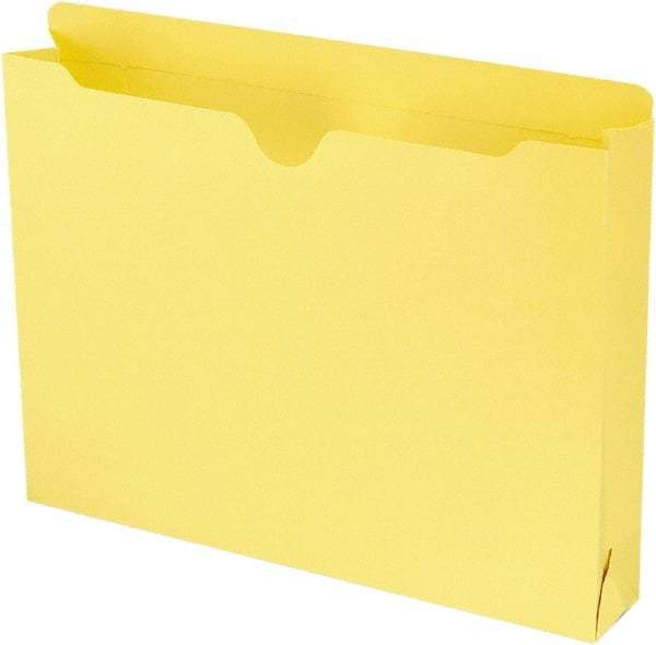 SMEAD - 8-1/2 x 11", Letter Size, Yellow, Colored Folders with Double-Ply Tabs - 11 Point Stock, Straight Tab Cut Location - A1 Tooling