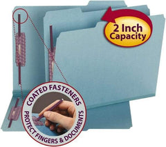 SMEAD - 8-1/2 x 11", Letter Size, Blue, File Folders with Top Tab - 23 Point Stock, 1/3 Tab Cut Location - A1 Tooling