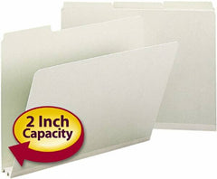 SMEAD - 8-1/2 x 11", Letter Size, Gray/Green, File Folders with Top Tab - 25 Point Stock, 1/3 Tab Cut Location - A1 Tooling