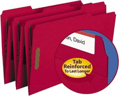 SMEAD - 8-1/2 x 14", Legal, Red, File Folders with Top Tab - 11 Point Stock, 1/3 Tab Cut Location - A1 Tooling