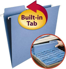 SMEAD - 8-1/2 x 11", Letter Size, Blue, Hanging File Folder - 11 Point Stock, 1/3 Tab Cut Location - A1 Tooling