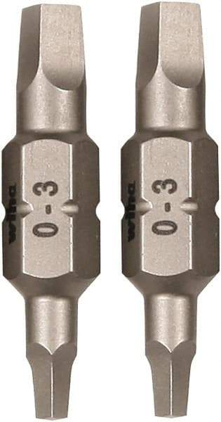 Wiha - 6mm Drive, #0 Square x #3 Square Screwdriver Bit - 75mm OAL - A1 Tooling