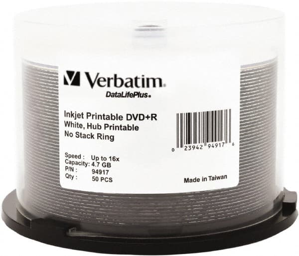 Verbatim - White DVD+R Disc - Use with CD, DVD - A1 Tooling