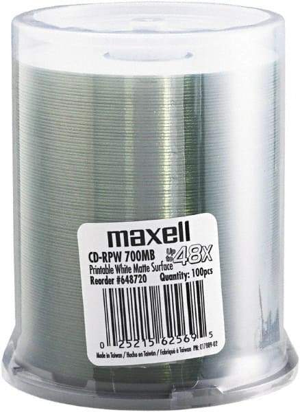 Maxell - Matte White CD-R Discs - Use with CD, DVD - A1 Tooling