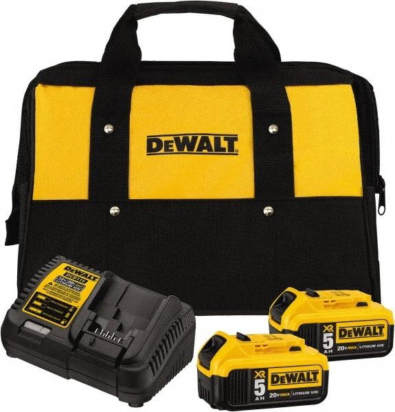 DeWALT - 20 Volt, 2 Battery Lithium-Ion Power Tool Charger - 1 hr to Charge, AC Wall Outlet Power Source, Batteries Included - A1 Tooling