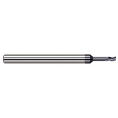 Harvey Tool - 0.3mm, 0.018" LOC, 1/8" Shank Diam, 2-1/2" OAL, 3 Flute Solid Carbide Square End Mill - Exact Industrial Supply