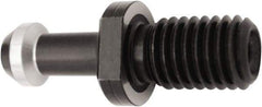 Accupro - C Style, BT40 Taper, M16x2 Thread, 45° Angle Radius, High Torque Retention Knob - 2.3622" OAL, 0.5906" Knob Diam, 1.1024" Flange Thickness, 1.378" from Knob to Flange, 0.6693" Pilot Diam, 0.1378" Coolant Hole, Through Coolant - Exact Industrial Supply