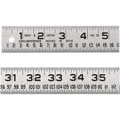 Lufkin - 4' x 1-1/4" Silver Steel Blade Tape Measure - 1/16" Graduation, Inch Graduation Style, Silver Steel Case - A1 Tooling