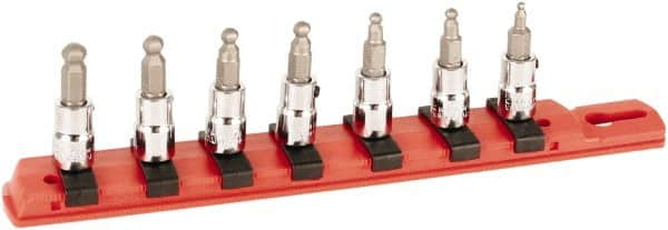 Wiha - 7 Piece 1/4" Drive Inch Ball Hex Bit Socket Set - 3/32 to 1/4" Hex - A1 Tooling