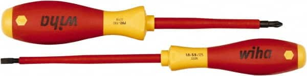 Wiha - 2 Piece Insulated Slotted & Phillips Screwdriver Set - Comes in Vinyl Pouch - A1 Tooling