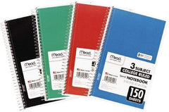 Mead - 150 Sheet, 6 x 9-1/2", College Ruled Spiral Bound Notebook - Assorted Colors - A1 Tooling