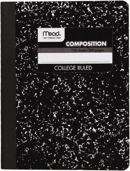 Mead - 100 Sheet, 9-3/4 x 7-1/2", College Ruled Composition Book - Black - A1 Tooling