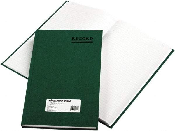 National Brand - 300 Sheet, 7-1/4 x 12-1/4", Record Rule Accounting Book - Green - A1 Tooling