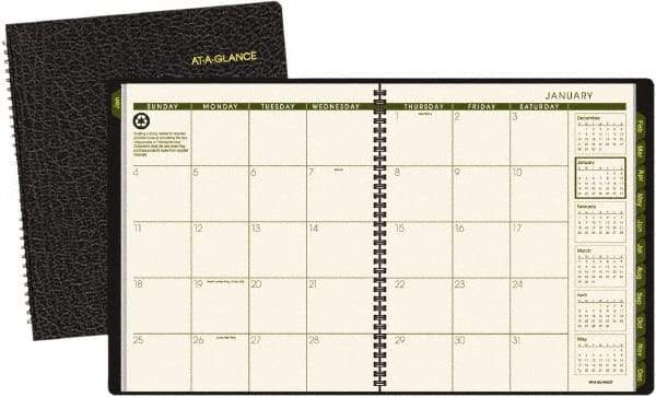 AT-A-GLANCE - 12 Sheet, 9 x 11", Monthly Planner - Black - A1 Tooling