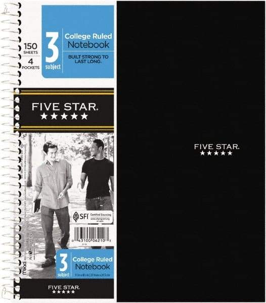 Mead - 150 Sheet, 8-1/2 x 11", College Ruled 3 Subject Notebook - Assorted Colors - A1 Tooling