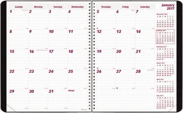 Brownline - 12 Sheet, 8-1/2 x 11", Monthly Planner - Black - A1 Tooling