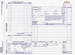 REDIFORM - 50 Sheet, 8-1/2 x 11", Auto Repair Form - White & Blue - A1 Tooling