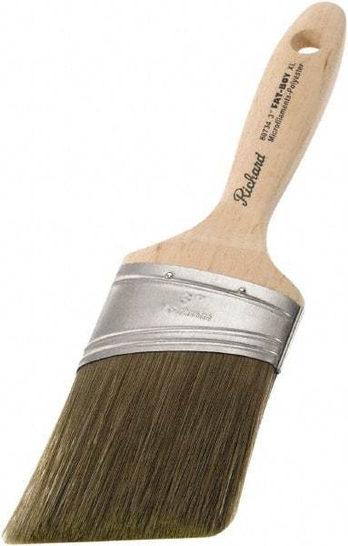 Richard - 3" Oval/Angle Polyester Angular Brush - 3-1/4" Bristle Length, 5-3/4" Wood Sash Handle - A1 Tooling