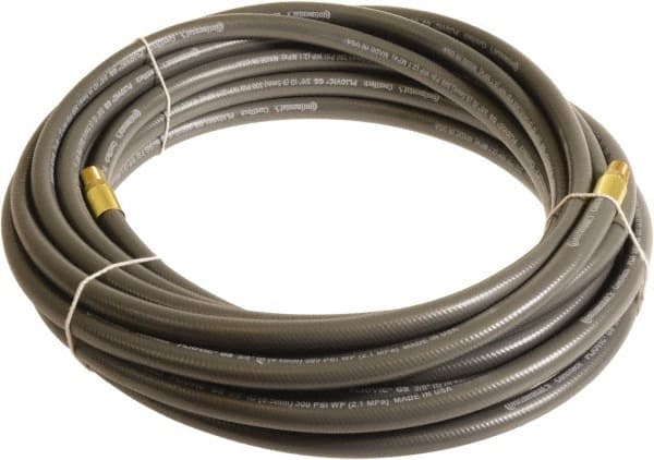 Continental ContiTech - 1/4" ID x 0.45" OD 15' Long Multipurpose Air Hose - MNPT x MNPT Ends, 300 Working psi, -10 to 158°F, 1/4" Fitting, Gray - A1 Tooling