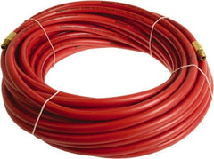 Continental ContiTech - 3/8" ID x 0.6" OD 75' Long Multipurpose Air Hose - MNPT x MNPT Ends, 300 Working psi, -10 to 158°F, 1/4" Fitting, Red - A1 Tooling