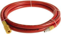 Continental ContiTech - 3/8" ID x 0.6" OD 10' Long Multipurpose Air Hose - Industrial Interchange Safety Coupler x Male Plug Ends, 300 Working psi, -10 to 158°F, 1/4" Fitting, Red - A1 Tooling