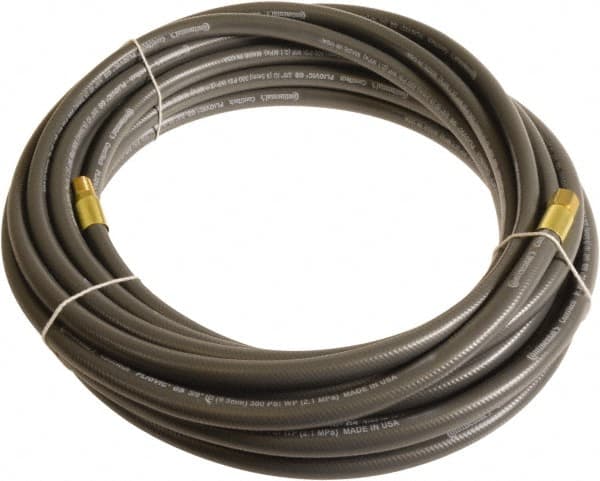 Continental ContiTech - 3/8" ID x 0.6" OD 20' Long Multipurpose Air Hose - MNPT x FNPT Ends, 300 Working psi, -10 to 158°F, 1/4" Fitting, Gray - A1 Tooling