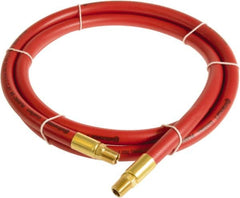 Continental ContiTech - 3/8" ID x 0.6" OD 3' Long Multipurpose Air Hose - MNPT x MNPT Ends, 300 Working psi, -10 to 158°F, 1/4" Fitting, Red - A1 Tooling