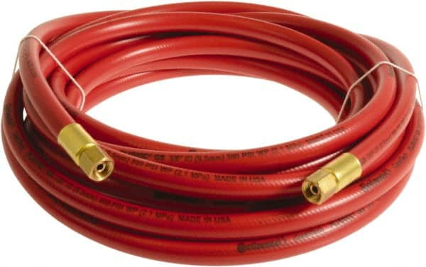 Continental ContiTech - 1/4" ID x 0.45" OD 15' Long Multipurpose Air Hose - FNPT x FNPT Ends, 300 Working psi, -10 to 158°F, 1/4" Fitting, Red - A1 Tooling