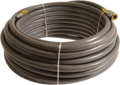 Continental ContiTech - 1/4" ID x 0.45" OD 100' Long Multipurpose Air Hose - Industrial Interchange Safety Coupler x Male Plug Ends, 300 Working psi, -10 to 158°F, 1/4" Fitting, Gray - A1 Tooling